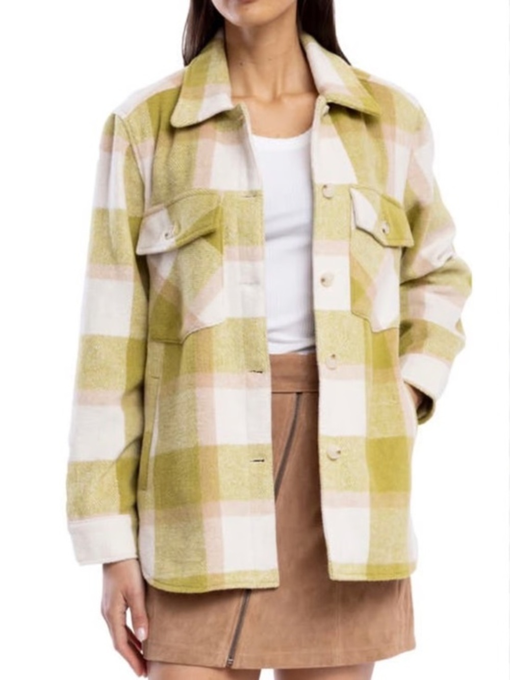 NWT Blank NYC Plaid Utility Jacket